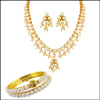 STAR PEARL NECKLACE SET WITH BANGLES - SJPVD-932A - Click here to View more details about this Product